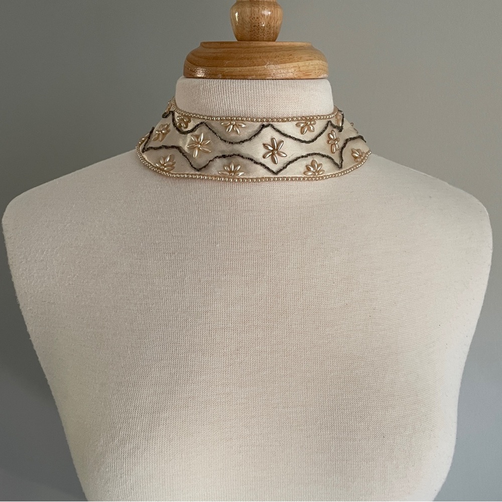 Vintage Silk + Beaded Peter Pan Collar